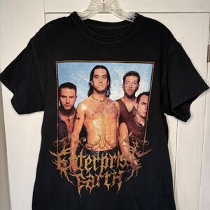 RARE Enterprise Earth Creed Band T-Shirt Men's M Black Graphic Tee Metal Music